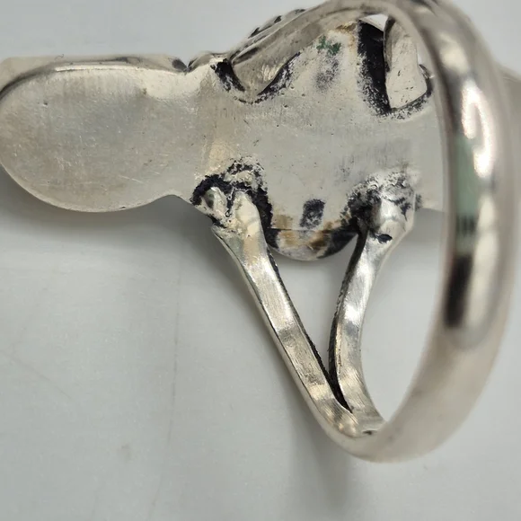 Native American Navajo Turquoise Nuggets Sterling Silvern Ring. Size 9.5 - Picture 3 of 6